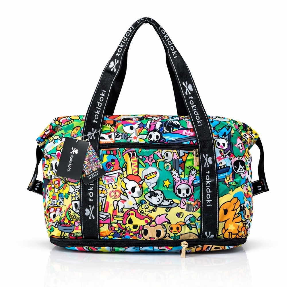 Tokidoki Expandable Weekender Duffle Bag / Tote Multicolor Unicorno - Picture 2 of 8